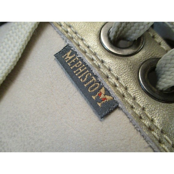 Mephisto Bretta Lace Up Sneakers Women's US Size 10 Cream Bronze Leather - Picture 14 of 16